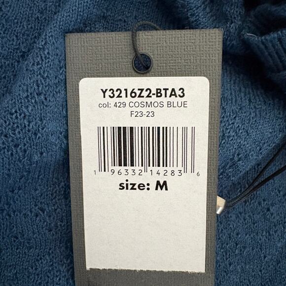 John Varvatos NWT Cotton Cashmere Sweater Cosmos Blue Med OldMoney DarkAcademia - Picture 7 of 10